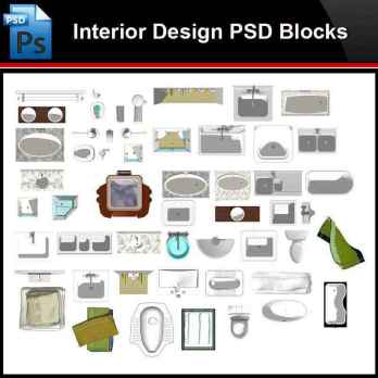 ★Photoshop PSD Blocks-Interior Design -Bathroom PSD Blocks V2