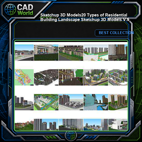 ★【Sketchup 3D Models】20 Types of Residential Building Landscape Sketchup 3D Models  V.9