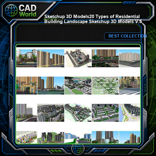 ★【Sketchup 3D Models】20 Types of Residential Building Landscape Sketchup 3D Models  V.5