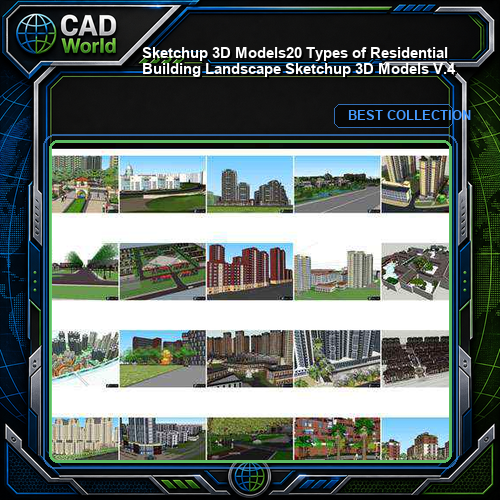 ★【Sketchup 3D Models】20 Types of Residential Building Landscape Sketchup 3D Models  V.4