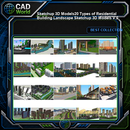 ★【Sketchup 3D Models】20 Types of Residential Building Landscape Sketchup 3D Models  V.2