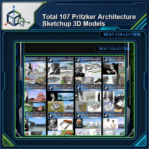 ★Total 107 Pritzker Architecture Sketchup 3D Models★ (Best Recommanded!!)
