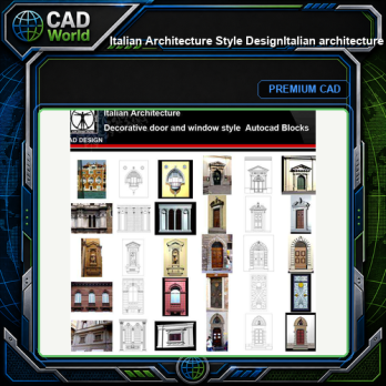 ★【Italian Architecture Style Design】Italian architecture · Decorative door and window style CAD Drawings