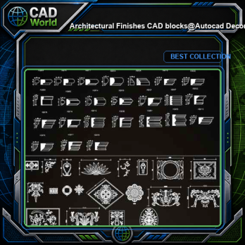★【Architectural Finishes CAD blocks】@Autocad Decoration Blocks,Drawings,CAD Details,Elevation