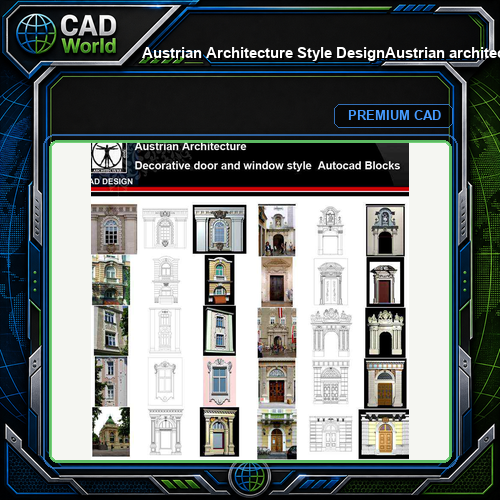 ★【Austrian Architecture Style Design】Austrian architecture · Decorative door and window style CAD Drawings