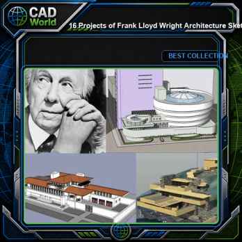 16 Projects of Frank Lloyd Wright Architecture Sketchup 3D Models(Recommanded!!)
