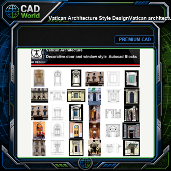 ★【Vatican Architecture Style Design】Vatican architecture · Decorative door and window style CAD Drawings