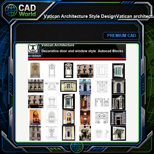 ★【Vatican Architecture Style Design】Vatican architecture · Decorative door and window style CAD Drawings