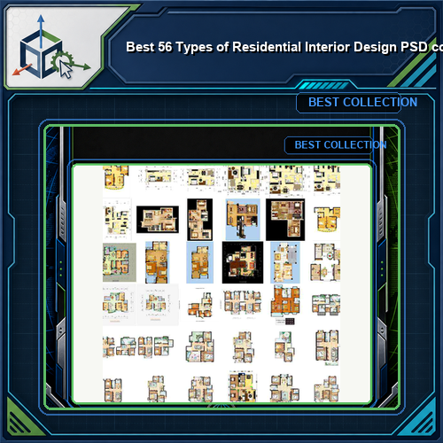 ★Best 56 Types of Residential Interior Design PSD color plans Bundle (Total 0.9GB PSD Files -Recommanded!!💎💎)