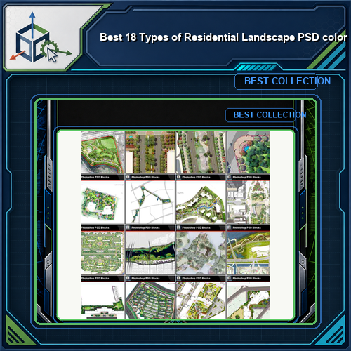 ★Best 18 Types of Residential Landscape PSD color plans Bundle (Total 2.25GB PSD Files -Recommanded!!💎💎)
