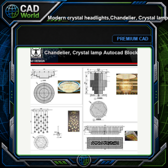 ★【 Modern crystal headlights,Chandelier, Crystal lamp Autocad Blocks】-All kinds of Autocad Blocks Collection