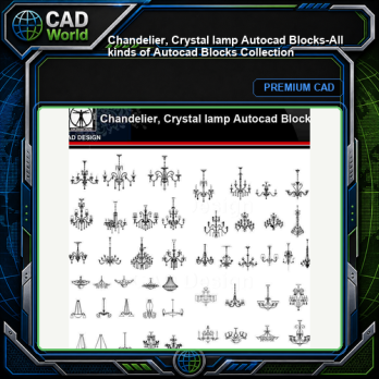 ★【 Chandelier, Crystal lamp Autocad Blocks】-All kinds of Autocad Blocks Collection