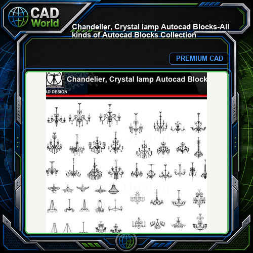 ★【 Chandelier, Crystal lamp Autocad Blocks】-All kinds of Autocad Blocks Collection