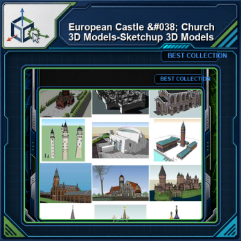 European Castle & Church 3D Models-Sketchup 3D Models(Best Recommanded!!)