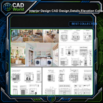 ★【Interior Design CAD Design,Details,Elevation Collection】Residential Building,Living room,Bedroom,Restroom,Decoration@Autocad Blocks,Drawings,CAD Details,Elevation