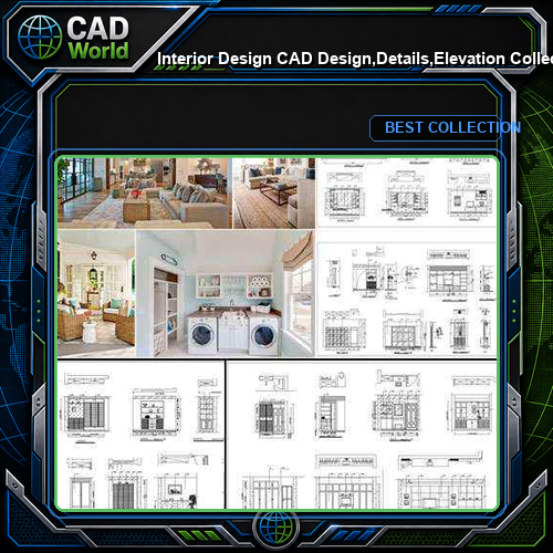 ★【Interior Design CAD Design,Details,Elevation Collection】Residential Building,Living room,Bedroom,Restroom,Decoration@Autocad Blocks,Drawings,CAD Details,Elevation