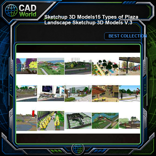 ★【Sketchup 3D Models】15 Types of Plaza Landscape Sketchup 3D Models V.3