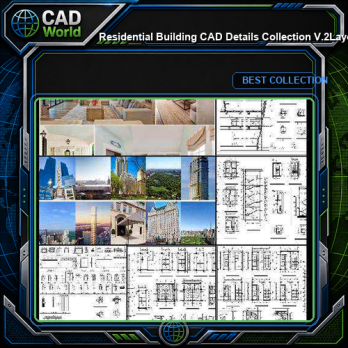 ★【Residential Building CAD Details Collection V.2】Layout,Lobby,Room design,Public facilities,Counter@Autocad Blocks,Drawings,CAD Details,Elevation