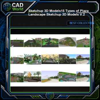 ★【Sketchup 3D Models】15 Types of Plaza Landscape Sketchup 3D Models V.2