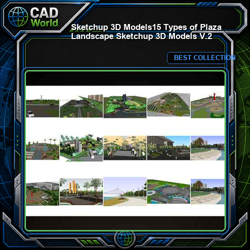 ★【Sketchup 3D Models】15 Types of Plaza Landscape Sketchup 3D Models V.2