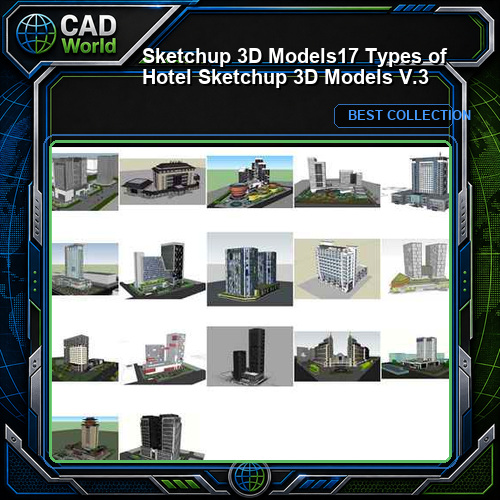 ★【Sketchup 3D Models】17 Types of Hotel Sketchup 3D Models V.3