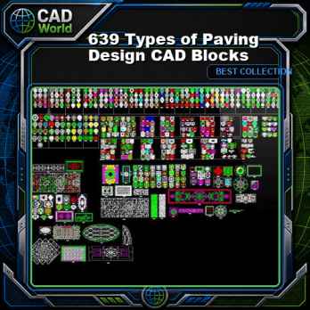 639 Types of Paving Design CAD Blocks