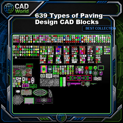 639 Types of Paving Design CAD Blocks