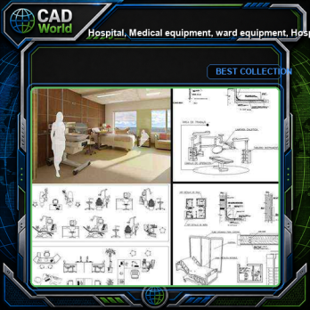 ★【Hospital, Medical equipment, ward equipment, Hospital beds,Hospital design,Treatment room CAD Design Drawings V.1】@Autocad Blocks,Drawings,CAD Details,Elevation