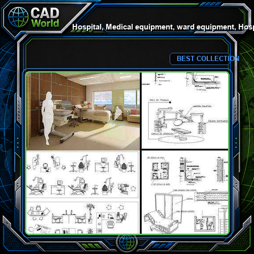 ★【Hospital, Medical equipment, ward equipment, Hospital beds,Hospital design,Treatment room CAD Design Drawings V.1】@Autocad Blocks,Drawings,CAD Details,Elevation