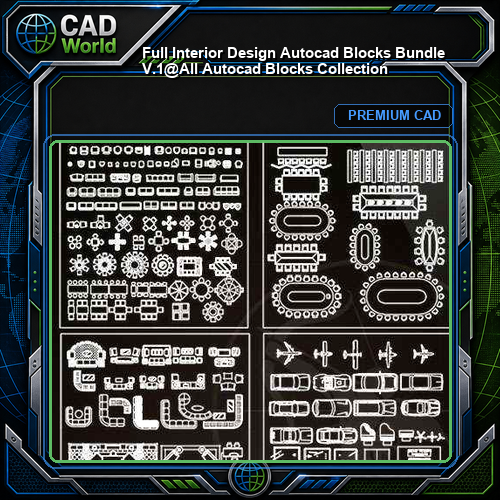 ★【 Full Interior Design Autocad Blocks Bundle  V.1】@All Autocad Blocks Collection