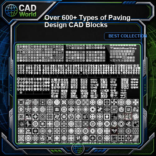 Over 600+ Types of Paving Design CAD Blocks