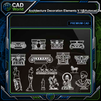 ★【 Architecture Decoration Elements V.1】@Autocad Decoration Blocks,Drawings,CAD Details,Elevation