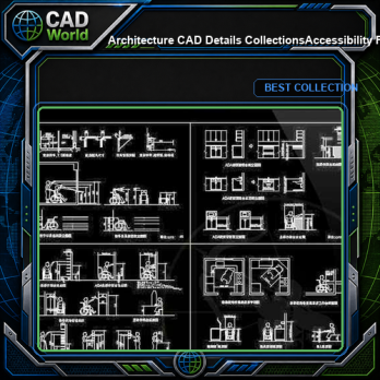 【Architecture CAD Details Collections】Accessibility Facilities,Handicap Facilities