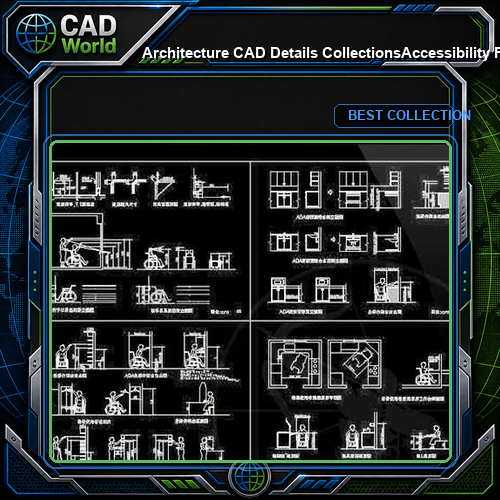 【Architecture CAD Details Collections】Accessibility Facilities,Handicap Facilities