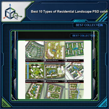 ★Best 10 Types of Residential Landscape PSD color plans Bundle (Total 1.24GB PSD Files -Best Recommanded!!💎💎)