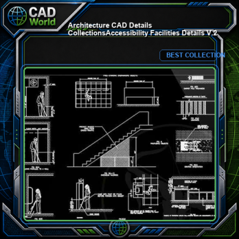 【Architecture CAD Details Collections】Accessibility Facilities Details V.2