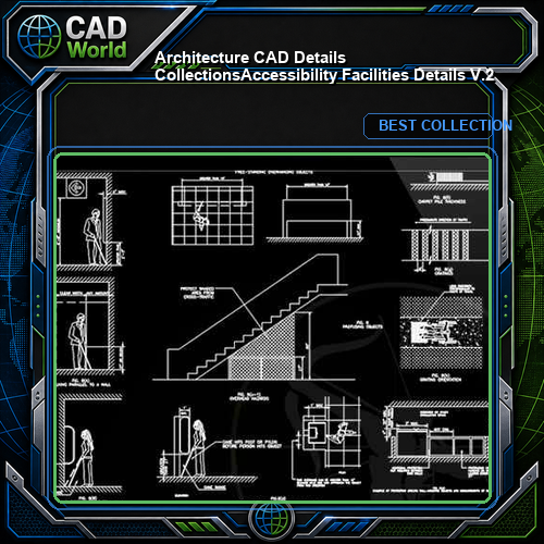 【Architecture CAD Details Collections】Accessibility Facilities Details V.2