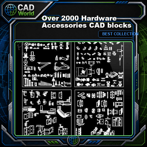 Over 2000 Hardware Accessories CAD blocks