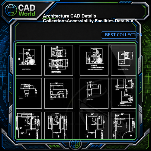 【Architecture CAD Details Collections】Accessibility Facilities Details V.1
