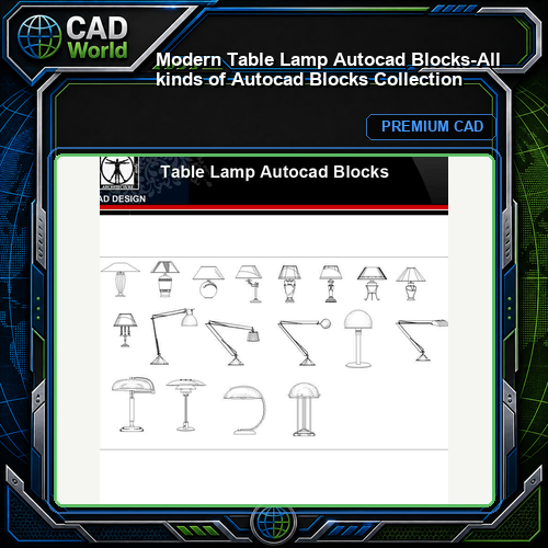 ★【 Modern Table Lamp Autocad Blocks】-All kinds of Autocad Blocks Collection