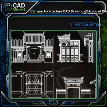 ★【Chinese Architecture CAD Drawings】@Autocad Blocks,Drawings,CAD Details,Elevation