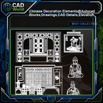 ★【Chinese Decoration Elements】@Autocad Blocks,Drawings,CAD Details,Elevation