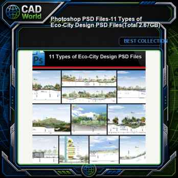 ★Photoshop PSD Files-11 Types of Eco-City Design PSD Files(Total 2.67GB💎)