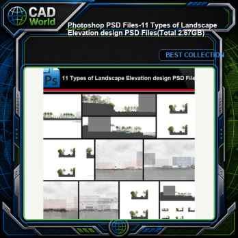 ★Photoshop PSD Files-11 Types of Landscape Elevation design PSD Files(Total 2.67GB💎)