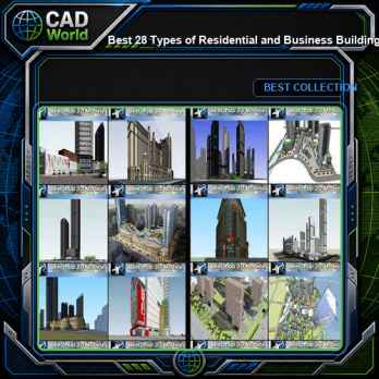 ★Best 28 Types of Residential and Business Building Sketchup 3D Models Collection(Recommanded!!)