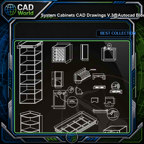 ★【 System Cabinets CAD Drawings V.3】@Autocad Blocks,Drawings,CAD Details,Elevation