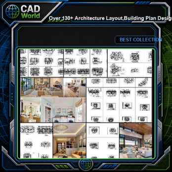 ★【Over 130+ Architecture Layout,Building Plan Design CAD Design,Details Collection】Residential Building Plan@Autocad Blocks,Drawings,CAD Details,Elevation