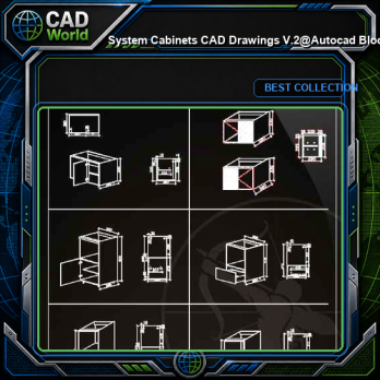 ★【 System Cabinets CAD Drawings V.2】@Autocad Blocks,Drawings,CAD Details,Elevation