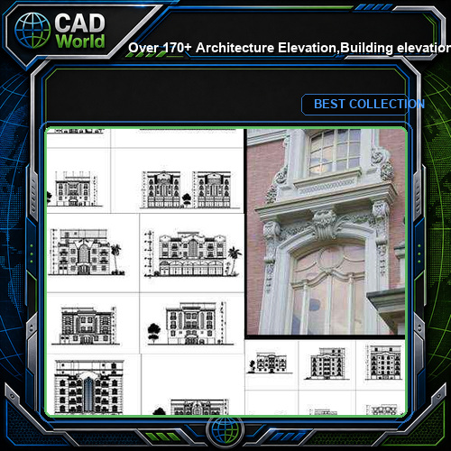★【Over 170+ Architecture Elevation,Building elevation CAD Design,Details,Elevation Collection】Facade design, building facade, home facade, building facade@Autocad Blocks,Drawings,CAD Details,Elevation