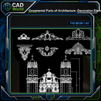 ★【Ornamental Parts of Architecture -Decoration Element CAD Blocks V.6】@Autocad Decoration Blocks,Drawings,CAD Details,Elevation
